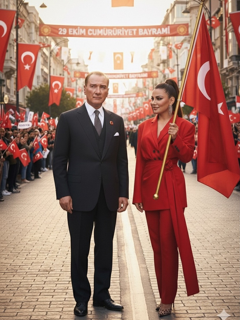 Bugün her yerde bir hazırlık, bir kutlama var... Yaşasın Cumhuriyet