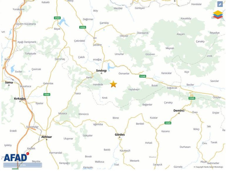 Balıkesir Sındırgı çevresinde kaydedilen deprem