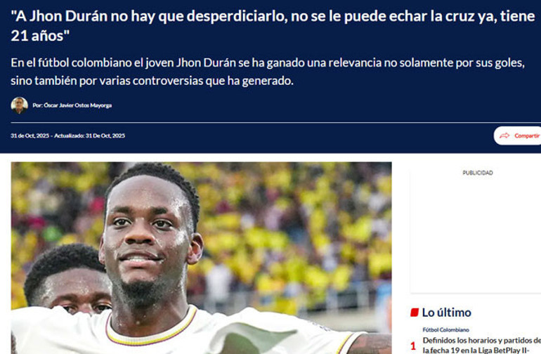 Fenerbahçeli Jhon Duran’a sahip çıktı ‘Onu gözden çıkarmamalıyız’