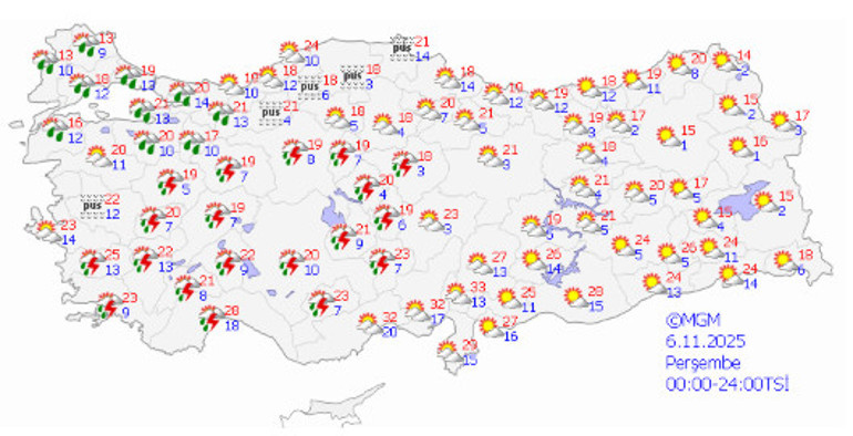 Gök gürültülü kuvvetli sağanak geliyor Pus ve sis etkili olacak: İstanbul ve Ankara dahil 30 ilde yağmur alarmı | İşte yağış beklenen iller