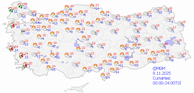 Hava durumu tahminleri il il 8 Kasım 2025 | Hafta sonu hava nasıl olacak Bugün İstanbulda yağmur var mı Meteoroloji Uzmanı açıkladı: Salı günü yağışlar başlıyor