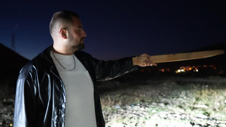 Gece vakti yolda görülen yaban domuzları