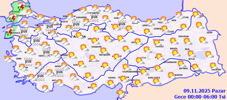Bugün (9 Kasım Pazar) hava nasıl olacak, yağmur var mı Meteoroloji son dakika hava durumu tahminleri il il yayınlandı 6 ile sağanak uyarısı: Sıcaklıklar düşmeye başlıyor...