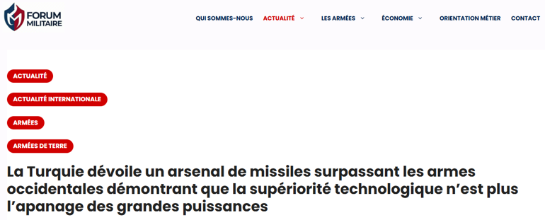 Türkiyenin füze cephaneliği Fransa gündeminde: Batıyı geride bırakan silahlar Teknolojik üstünlük artık büyük güçlerin tekelinde değil