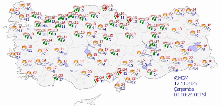 HAVA DURUMU TAHMİNLERİ İL İL | Bugün (12 Kasım) hava nasıl olacak, İstanbulda yağmur yağacak mı Meteorolojiden 5 ile son dakika uyarı: Kuvvetli geliyor
