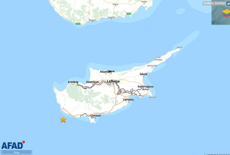 Akdeniz'de meydana gelen depremler