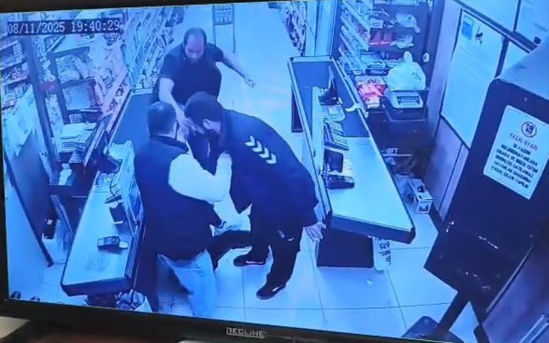 Market tartışması sonrası arbede anı