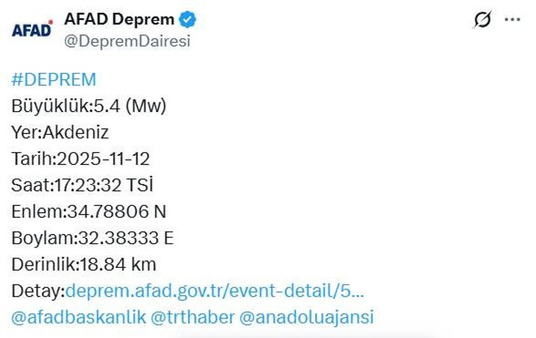 Akdenizde deprem fırtınası | 5.2den sonra 5.4lük sarsıntı... Prof. Dr. Naci Görürden ilk değerlendirme
