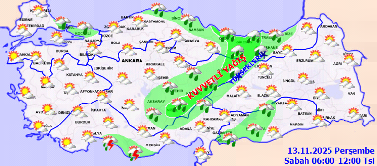 Son dakika hava durumu tahminleri il il | Bugün (13 Kasım) hava nasıl olacak, İstanbulda yağmur yağacak mı Meteorolojiden 5 ile uyarı: Kuvvetli olacak
