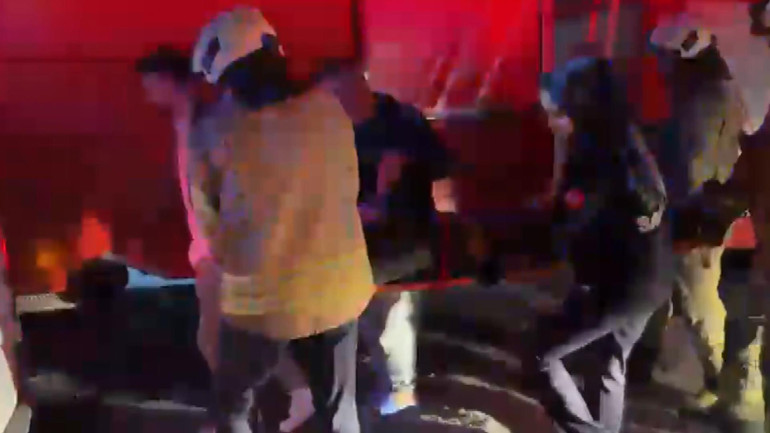 Kurtarma çalışmaları sırasında şantiye görüntüsü