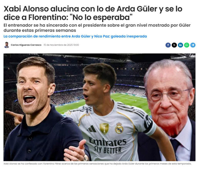 Arda Güler, Xabi Alonso’yu şaşırttı Florentino Perez’e ‘bu kadarını beklemiyordum’ mesajı