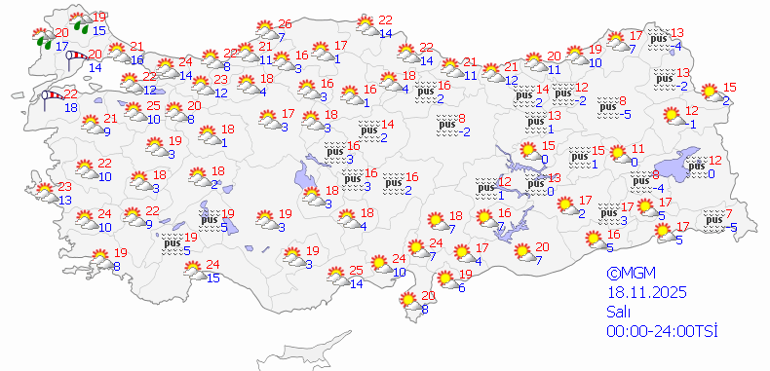 HAVA DURUMU TAHMİNLERİ İL İL | Bugün (18 Kasım) hava nasıl olacak, yağmur var mı Meteorolojiden son dakika kuvvetli yağış uyarısı