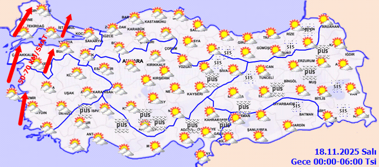 HAVA DURUMU TAHMİNLERİ İL İL | Bugün (18 Kasım) hava nasıl olacak, yağmur var mı Meteorolojiden son dakika kuvvetli yağış uyarısı