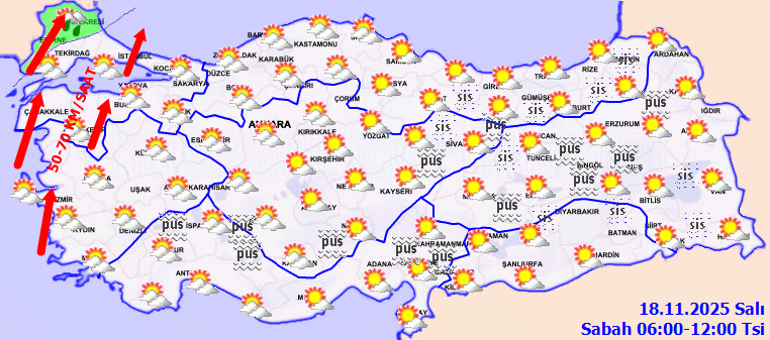 HAVA DURUMU TAHMİNLERİ İL İL | Bugün (18 Kasım) hava nasıl olacak, yağmur var mı Meteorolojiden son dakika kuvvetli yağış uyarısı