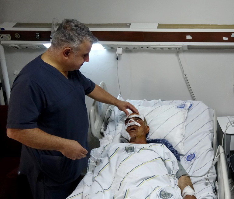 Hastanede tedavi edilen vahşi hayvan saldırısı mağduru