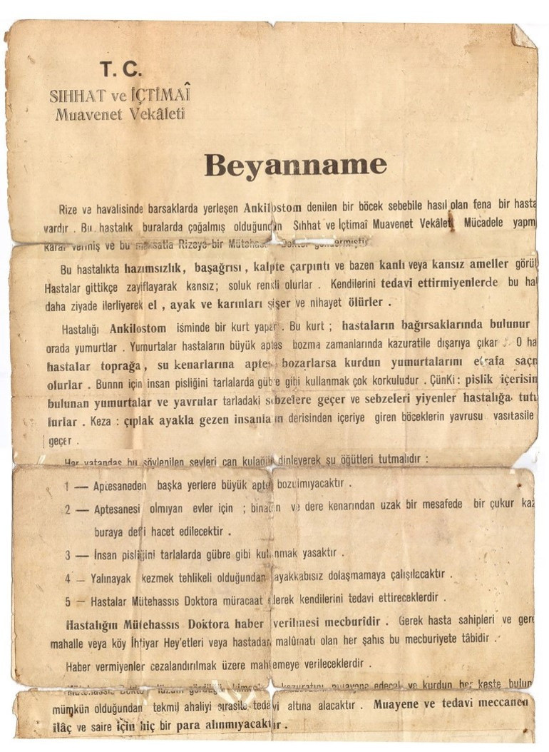 Bu hastalık 1980 yılından sonra Türkiyede görülmedi O dönem ayakkabısız gezmek yasaklanmıştı