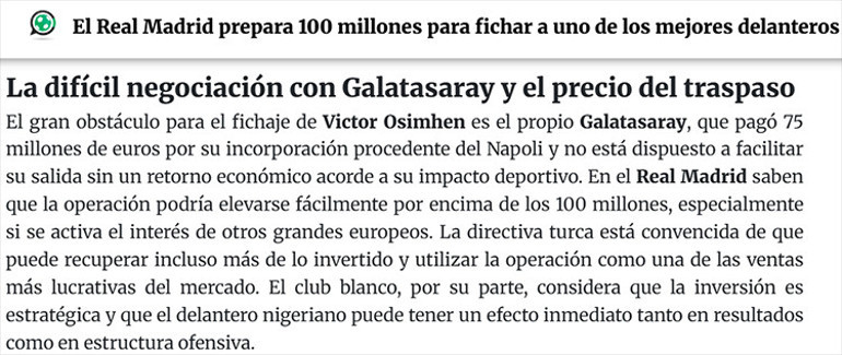 Real Madrid Victor Osimhen Transferi