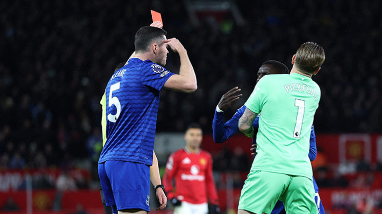 Everton ve Manchester United maçından bir kare