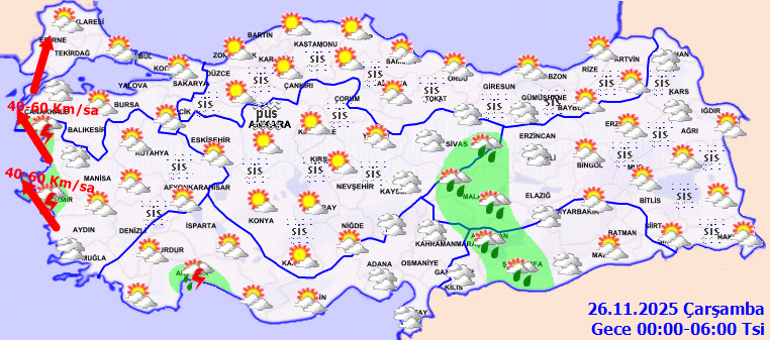 GÜNÜN HAVA DURUMU TAHMİNLERİ İL İL (26 KASIM 2026) | Bugün hava nasıl olacak Yağmur yağacak mı Meteorolojiden sağanak uyarısı: Perşembe ve cuma günü geliyor