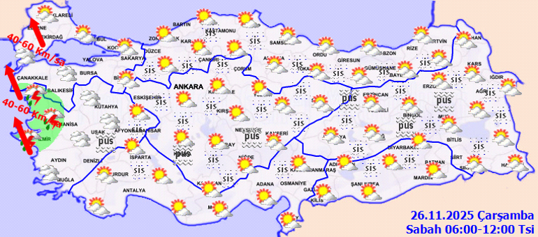 GÜNÜN HAVA DURUMU TAHMİNLERİ İL İL (26 KASIM 2026) | Bugün hava nasıl olacak Yağmur yağacak mı Meteorolojiden sağanak uyarısı: Perşembe ve cuma günü geliyor