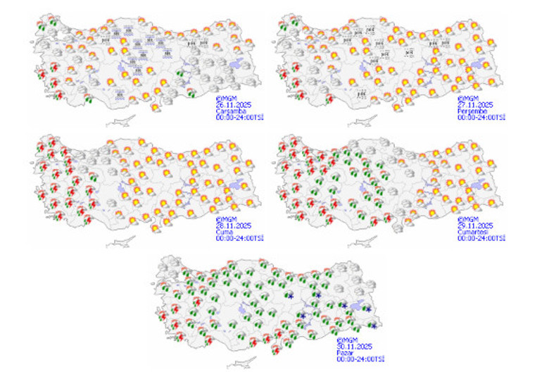 Meteoroloji tarih verdi Yağışlı sistem etkili olacak: Bir anda bastıracak | Çok kuvvetli sağanak ve kar geliyor: 64 ile yağış uyarısı