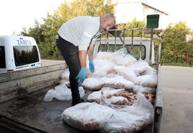 Soğuk hava deposunda ele geçirilen ürünler