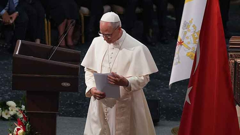Papa, dünyanın en büyük üçüncü kütüphanesinde konuştu... Cihannüma Salonu’ndaki tarihi buluşma geniş yankı uyandırdı