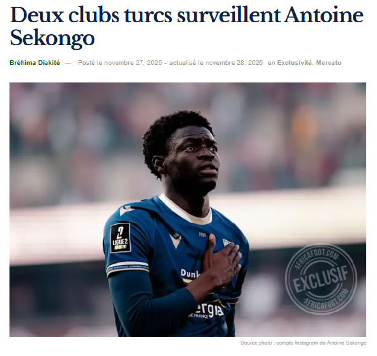 ベシクタシュとサムスポルが移籍レースでアントワーヌ・セコンゴを追った