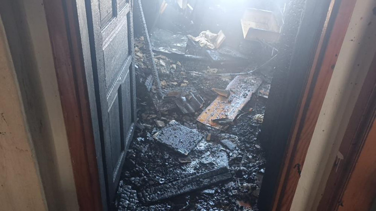 İnşaat işçileri yangına müdahale etti