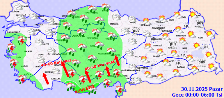SON DAKİKA HAVA DURUMU TAHMİNLERİ İL İL | Bugün (30 Kasım) hava nasıl olacak Pazar günü yağmur yağacak mı Meteorolojiden İstanbul ve birçok ile sağanak uyarısı