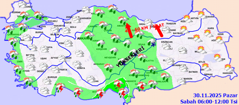 SON DAKİKA HAVA DURUMU TAHMİNLERİ İL İL | Bugün (30 Kasım) hava nasıl olacak Pazar günü yağmur yağacak mı Meteorolojiden İstanbul ve birçok ile sağanak uyarısı