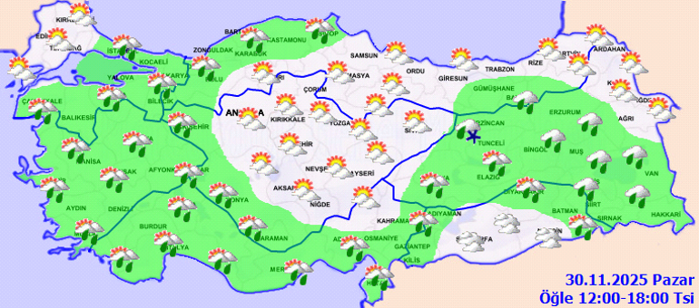 SON DAKİKA HAVA DURUMU TAHMİNLERİ İL İL | Bugün (30 Kasım) hava nasıl olacak Pazar günü yağmur yağacak mı Meteorolojiden İstanbul ve birçok ile sağanak uyarısı