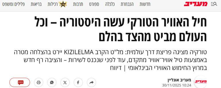 Yabancı basında KIZILELMA övgüsü Türkiye tarih yazarken dünya şaşkınlıkla izledi