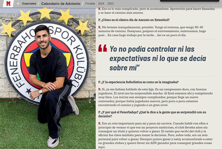 Aile ziyareti sonrası Asensio ile birliktelik