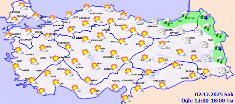 Bugün (2 Aralık Salı) hava nasıl olacak, İstanbulda yağmur yağacak mı Meteorolojiden son dakika sağanak uyarısı İşte il il hava durumu raporları