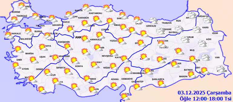 SON DAKİKA HAVA DURUMU TAHMİNLERİ METEOROLOJİ İL İL || İstanbulda yağmur devam edecek mi Bugün (3 Aralık) hava nasıl olacak Meteoroloji duyurdu: Sıcaklıklar yeniden yükselecek