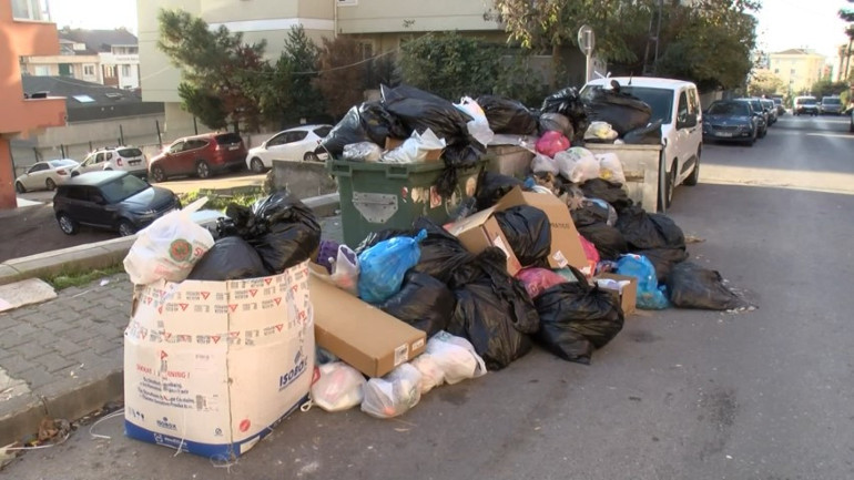 Biriken çöp yığınları kaldırımları kapladı