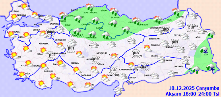Dikkat Meteorolojiden bölge bölge hava durumu uyarısı: Kar, kuvvetli sağanak, pus, sis, buzlanma...