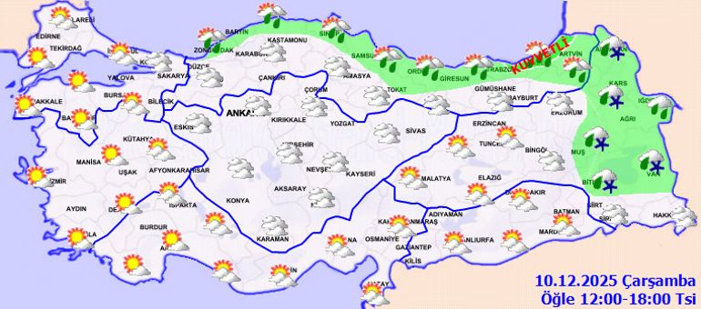 Dikkat Meteorolojiden bölge bölge hava durumu uyarısı: Kar, kuvvetli sağanak, pus, sis, buzlanma...