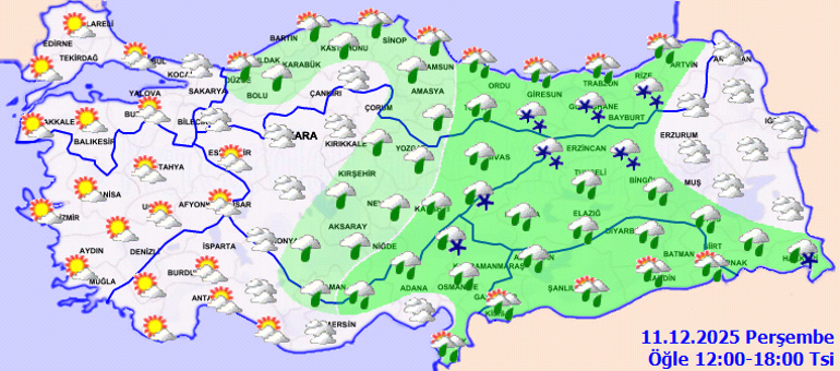HAVA DURUMU TAHMİNLERİ İL İL | Bugün (11 Aralık) hava nasıl olacak, yağmur var mı, İstanbula kar yağacak mı Meteorolojiden son dakika sağanak ve kar uyarıları