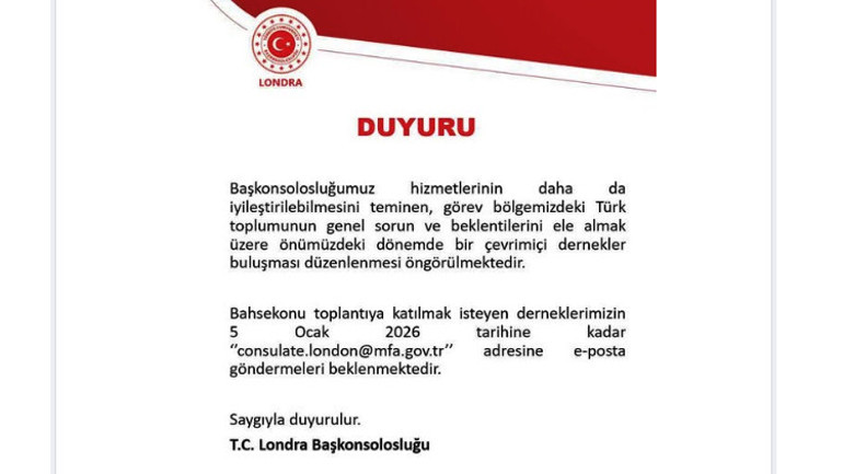 Türkiye’nin Londra Başkonsolosluğu’ndan çevrimiçi dernekler buluşması