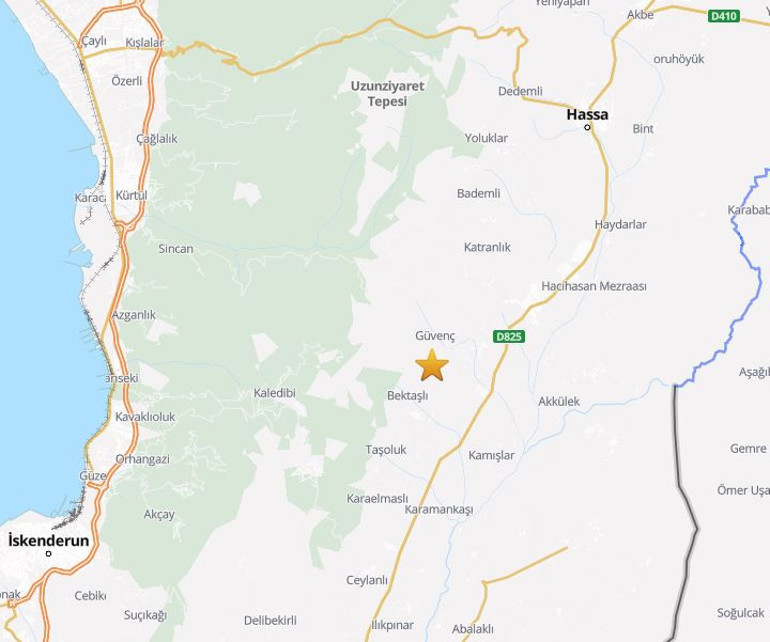 Hatayda 4 büyüklüğünde deprem