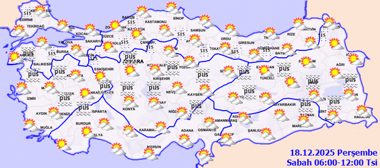 Meteoroloji 18 Aralık raporunu yayımladı Sıcaklıklar, mevsim normallerinin üzerinde