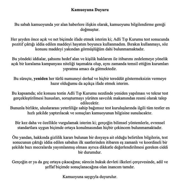 Son dakika... Kan ve saç örneği vermişti: Sadettin Saranın test sonucu çıktı Sadettin Sarandan ilk açıklama