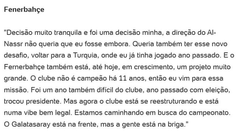 Talisca’dan Fenerbahçe transferi itirafı Görev için geldim
