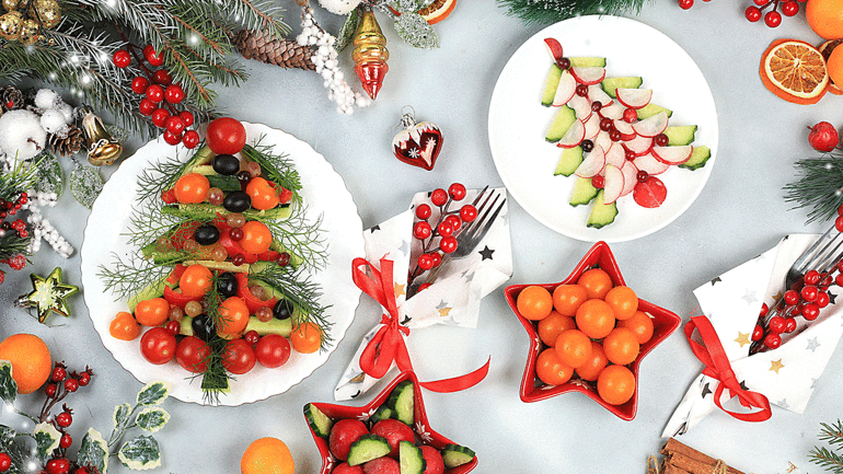 Çam ağacı formunda 5 pratik aperatif sunumu fikri