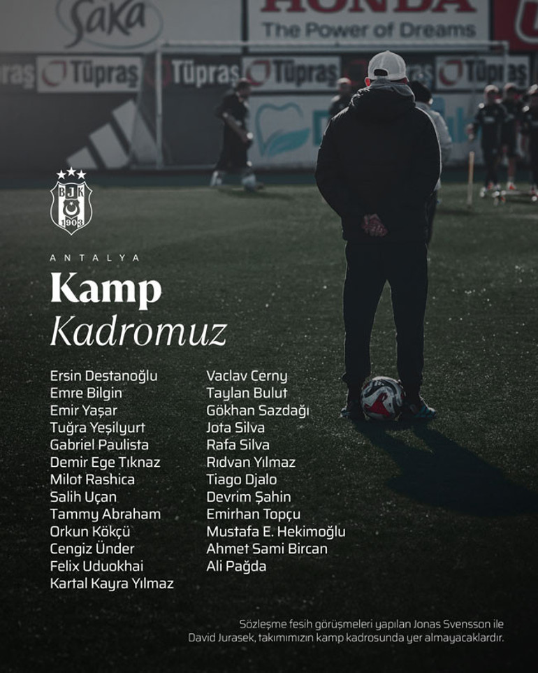 Beşiktaş kamp kadrosunu duyurdu 2 ayrılık görüşmesi resmen açıklandı
