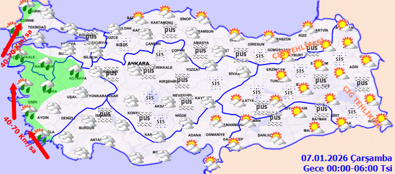 Son dakika hava durumu tahminleri il il | Bugün (6 Ocak 2026) hava nasıl olacak, İstanbulda yağmur ve kar var mı Meteorolojiden Edirne ve Kırklareliye sağanak yağış uyarısı