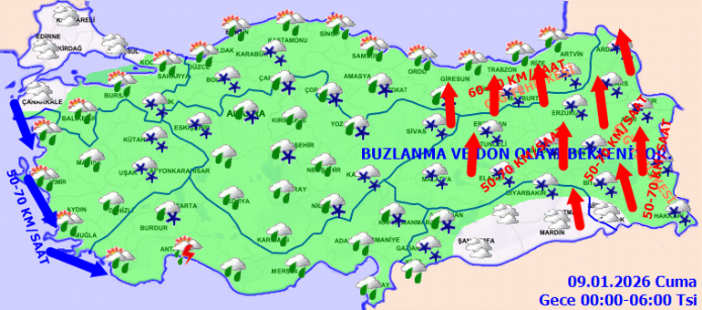 SON DAKİKA HAVA DURUMU TAHMİNLERİ | Bugün (9 Ocak) hava nasıl olacak Fırtına devam edecek mi, İstanbula kar yağacak mı Meteoroloji duyurdu: Kar yağışı geri geliyor