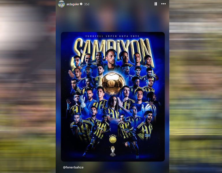 Arda Gülerden Fenerbahçe paylaşımı